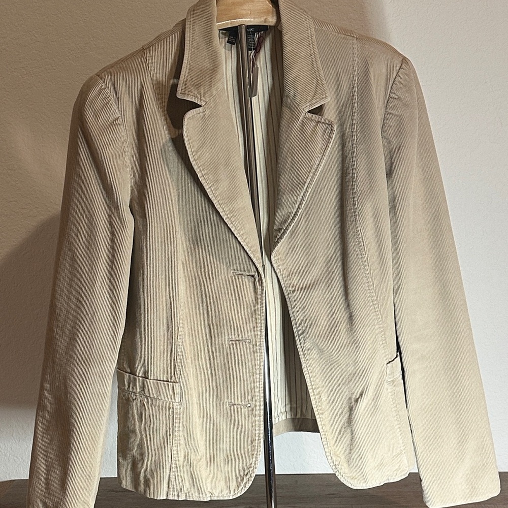 Women's Beige Corduroy Blazer Zara SIZE XL